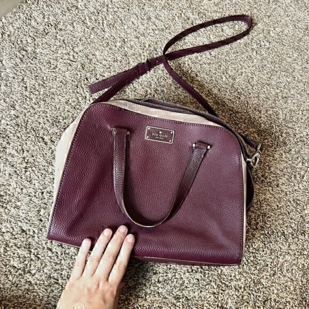 Kate Spade Mini Felix Kay Street Burgundy Pebble Leather Crossbody